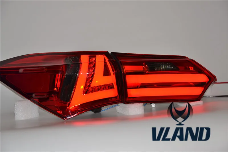 Vland Factory Car Lights For 2014-2016 Corolla Altis LED Taillight Red Smoke  Factory Wholesale Plug And Play