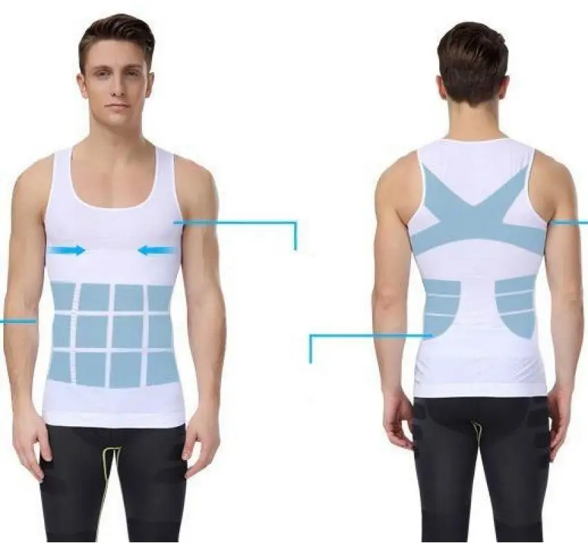 

Hot Sale Mens Just One Shapers White slim and lift Shapewear Sports Fitness Vest