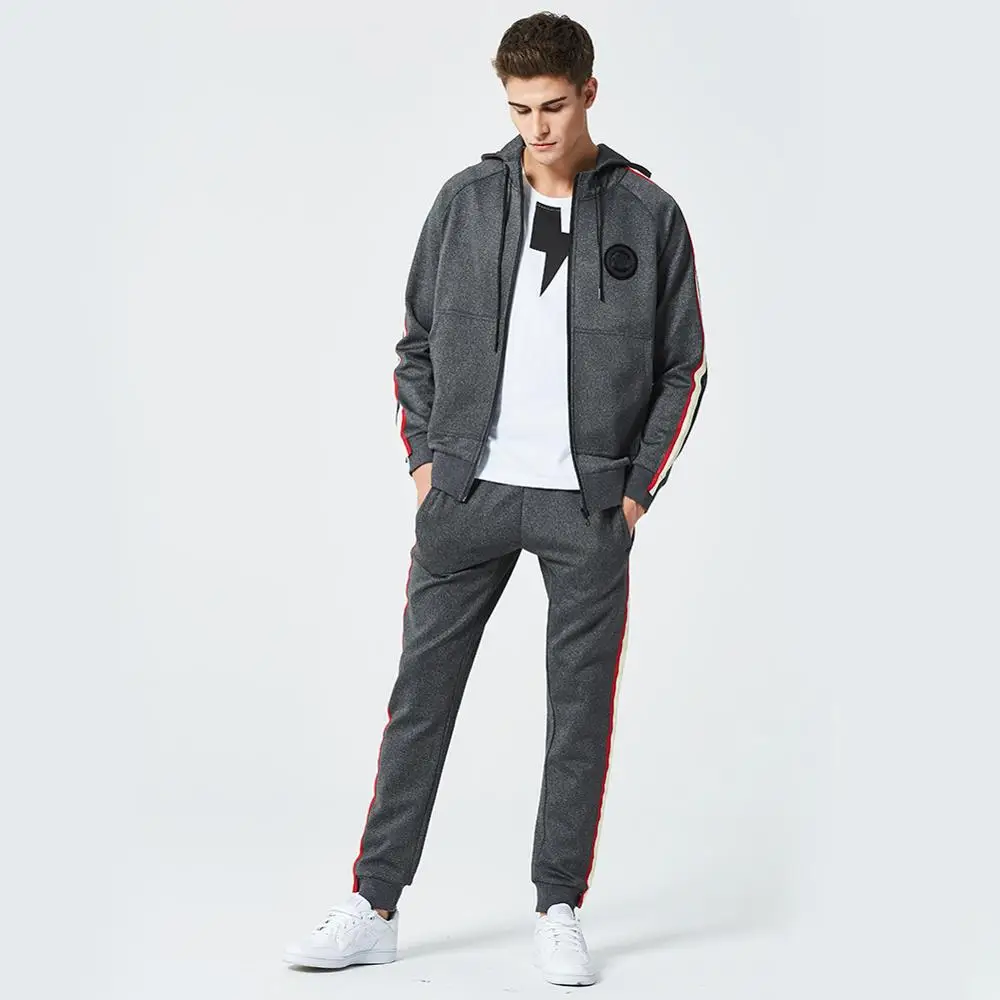 

Men's sport wholesale tracksuit set full zipper healthy fabric in stock, Dark gray;black;light gray