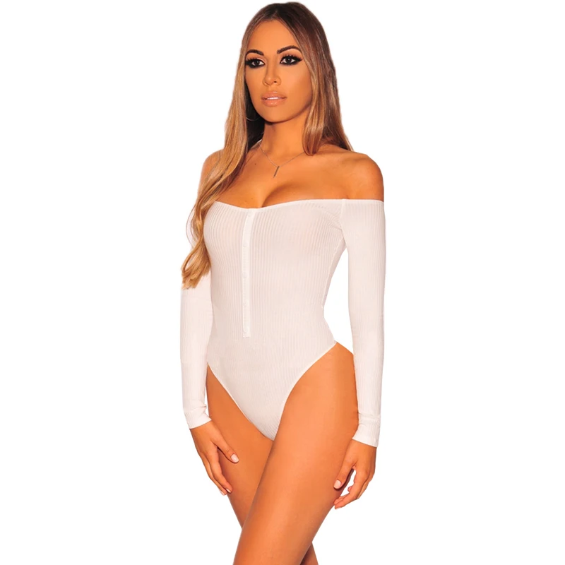 

Wholesale Off Shoulder Long Sleeves Ladies Bodysuits