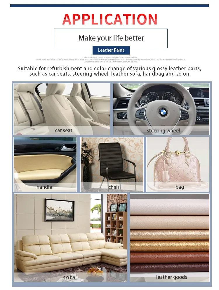 Car Leathers Paint Coating Acrylic Car Interior Painting Oil/water
