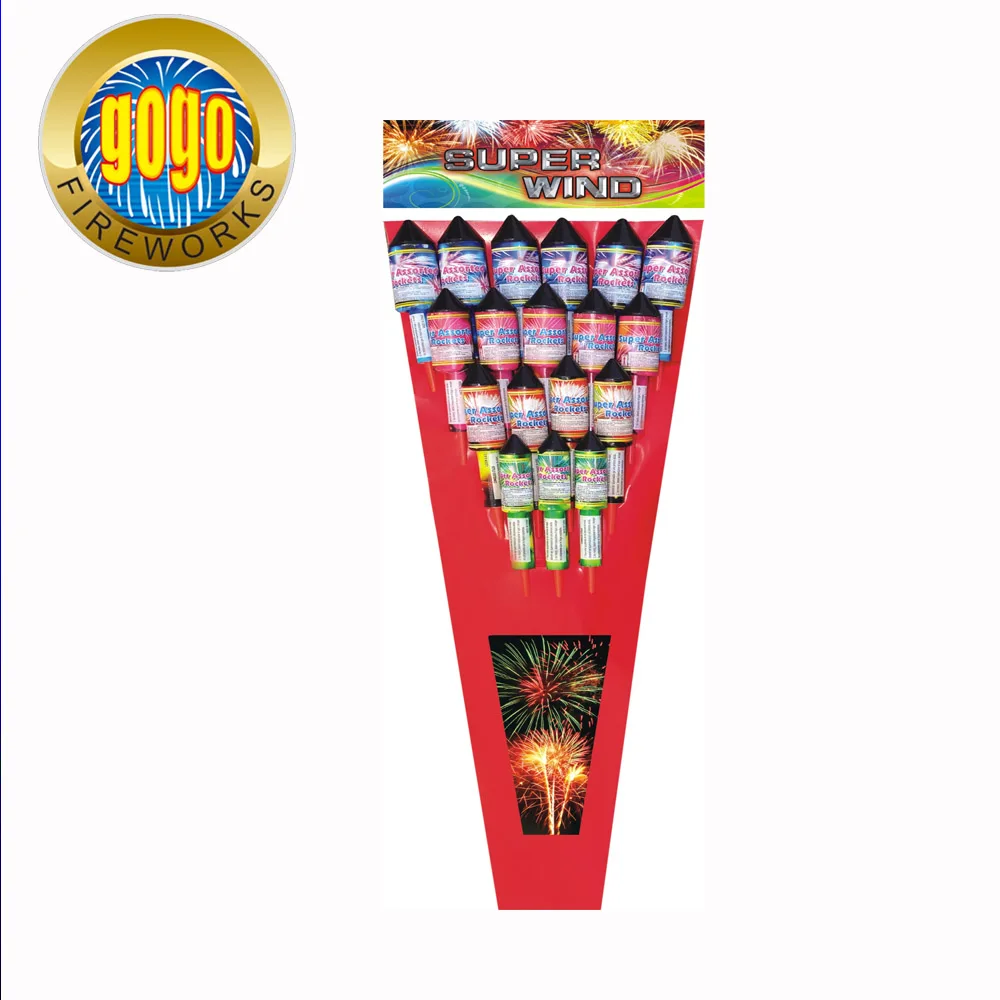 Super Wind Rocket Fireworks Assorted Bottle Rocket Fireworks For Sale
