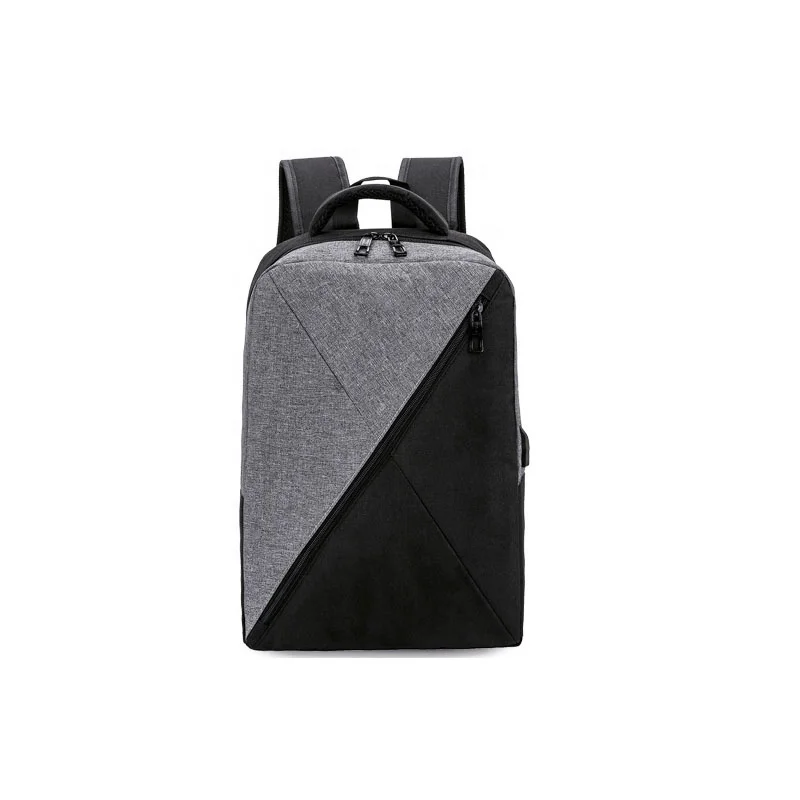 

USB Port & Earphone Port Travel Backpack Fashionable Mix-color Laptop Bag
