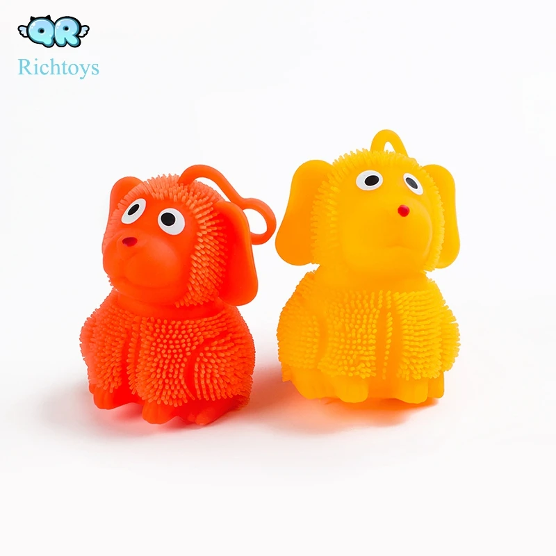 Squeeze Soft Thick Dog Shaped Fun Fidget Sensory Animal Light Up Yoyo