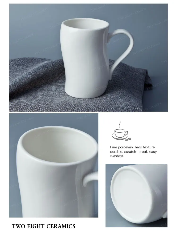Chinese famous ceramic catering tableware irregular mighty tall personalized porcelain mugs