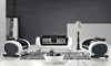 Latest Design Genuine Leather Sofa, Black and White Leather Sofa Furniture Set