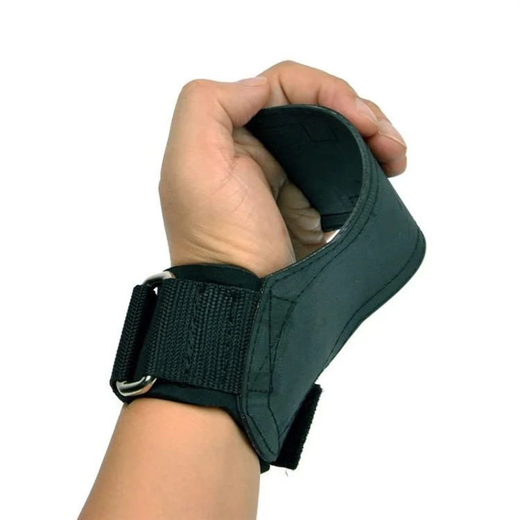 

rubber weight lifting hand palm with adjustable wrist cuff straps, Black