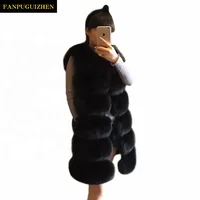 

Fox fur vest 2019 new fashion women's long section Slim fur factory direct