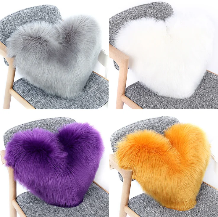 Artificial Wool Fur Sheepskin Hairy Faux Plain Fluffy Soft Pillowcase
