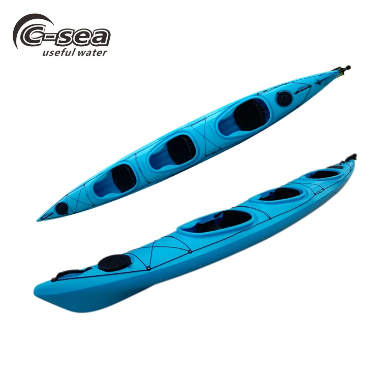 
5.6M sit in ocean kayak with foot pedal and rudder for 3 person rowing 