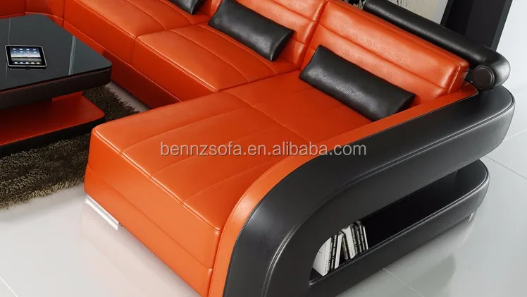 Naranja Moderno Lujo Sofás De Cuero Muebles De Sala En Venta - Buy Lujo