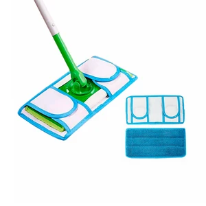 Image of Set 2 Reusable Microfiber Mop Pads Of Mop Head
