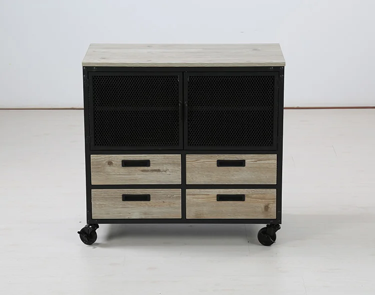 Factory supply custom vintage wood home furniture industrial style large wooden cabinet designs for living room