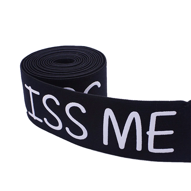 

3D logo soft colored glitter elastic silicone waistband, White & black, custom pantone colors