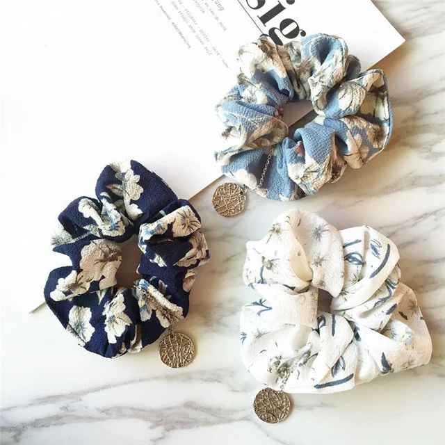 China Factory Wholesale Fashion Hair Scrunch Band Hair Ties With