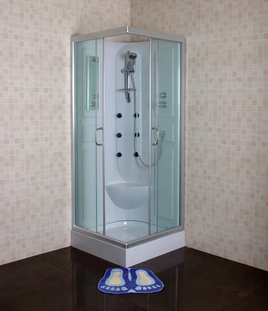 China Free Standing Shower Cabin With Double Glass Shower Doors