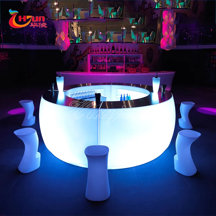 Hot sale commercial furniture rgb colorful waterproof rechargeable waterproof illuminated led bar counter for night clubs