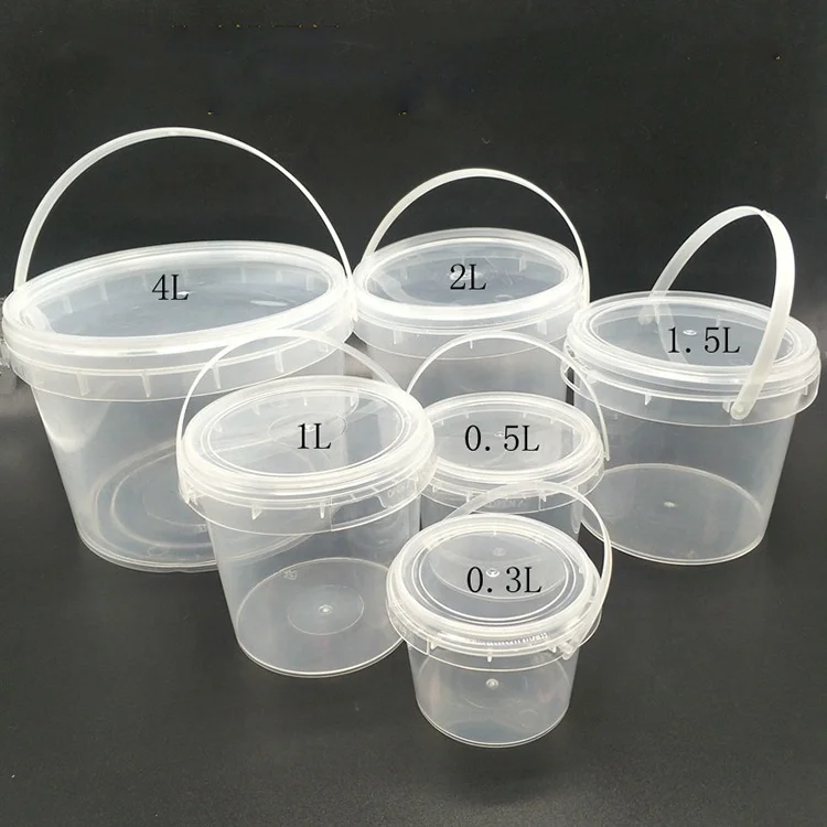 High Quality Bpa Free 500ml Custom Drinking Bucket Plastic Ice Cream Bucket With Lid And Handle