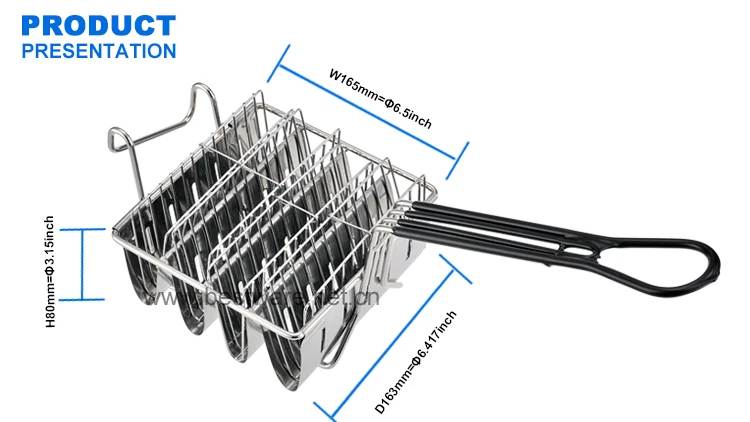 Food Grade Iron Wire and S/S 201 163*165*80mm bread Rectangular Non-stick Taco Fry Basket.jpg