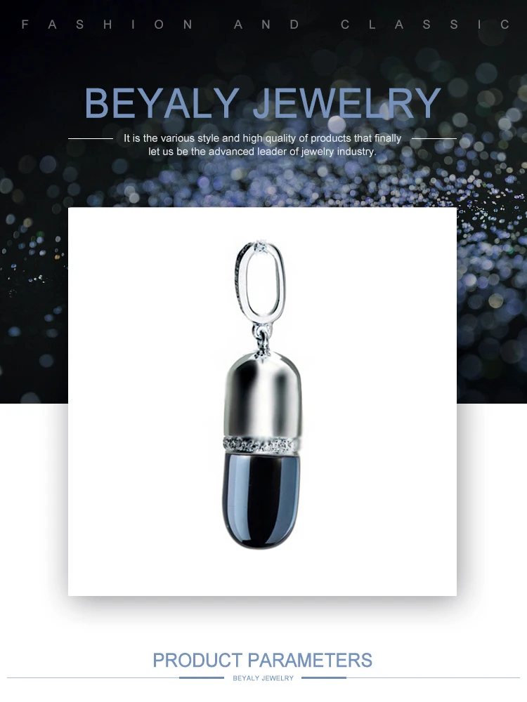 product-BEYALY-Aluminum Chain Metal Pendant Necklace, Custom Logo Capsule Medical Pendant-img