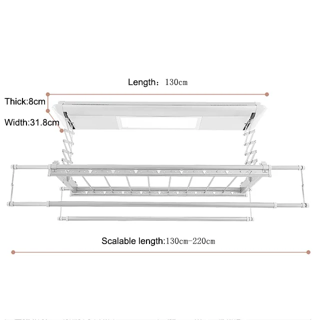 

LED automatic clothes rack electric cloth drying hanger rack with smart control system