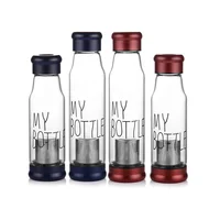 

Glass Water Bottle Tea Infuser Shaker bottle Glass Tea Infuser Bottle with Sleeve