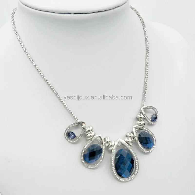 

costume crystal necklace white gold filled necklace jewelry stock