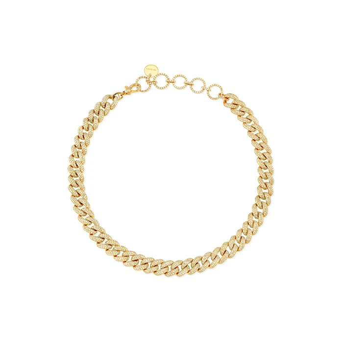 

Miss Jewelry Custom Cuban Link Choker Necklace Women, 14k 18k gold