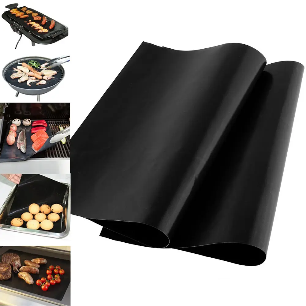 

Heat insulation ptfe fiberglass 100% Non-Stick heat resistant BBQ Grill Mats, Baking Mats, barbeque grill mat, Black