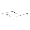 FT776 Latest Eyewear Titanium Material Rimless Frames Optical Glasses for Reading