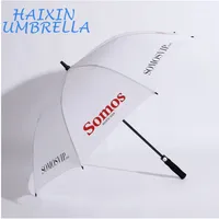 

Promotional Windproof Auto Open Straight Golf Umbrella White With Logo and for Sublimation 68 Inch with EVA handle