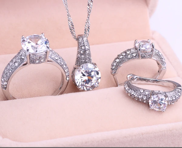 

2016 New Arrival Exquisite Fashion Wedding Silver Jewelry Set