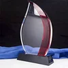 Custom Made K9 Glass Award Factory Price Engraved K9 Crystal Trophy Red And White Crystal Trophy