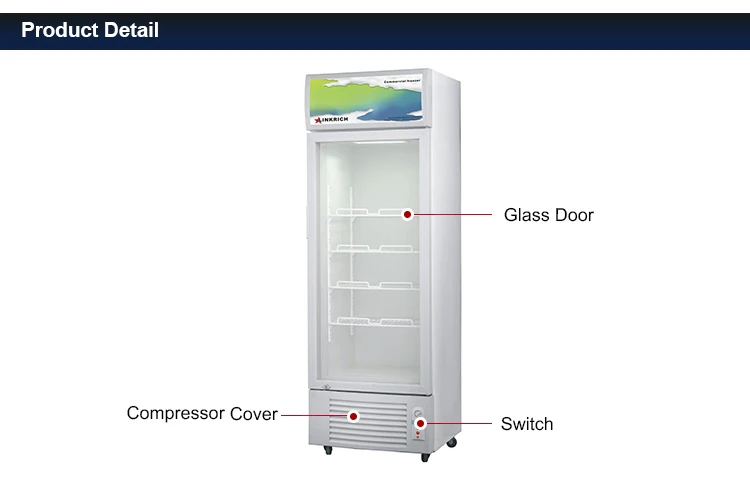 Portable beverage refrigerator showcase glass 1 doors display cabinet