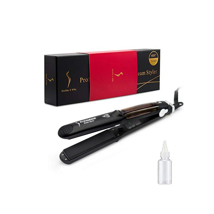 

Professional Hair Salon Steam Styler Steamer 2-in-1 Flat Iron, Optional