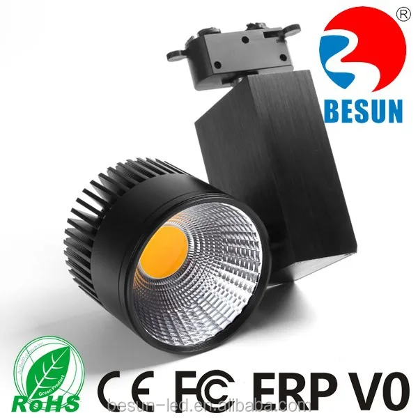 3 phase 4 wires led track light spot 10w 20w 30w 40w 50w CE ROHS FCC ERP fire rated VO dimmable cob led track light