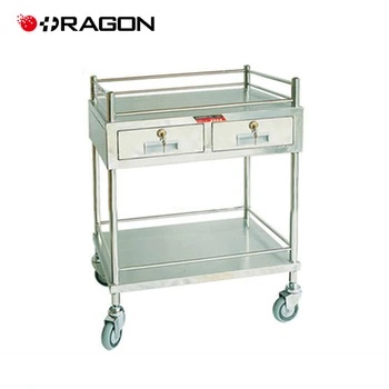 Dw Tt207 Treatment Trolley With Two Drawers Stainless Steel