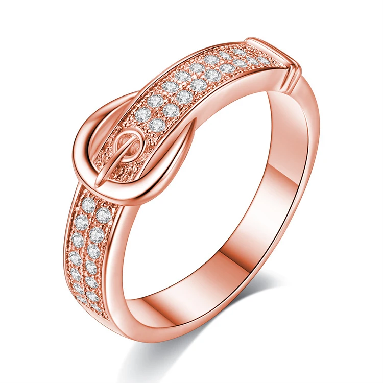 

Fashion Inlaid Zircon Belt Shaped Couple Ring,Korean Simple Belt Buckle Ring,Women Shining Tiny Cubic Zircon Paved Ring (KRG010), As the picture