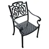 Outdoor Cast aluminum stack chair with flower decoration backseat