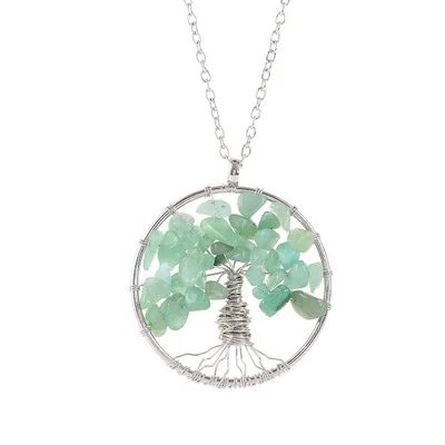 

Natural stone chip necklace tree of life pendant necklace, Picture shows