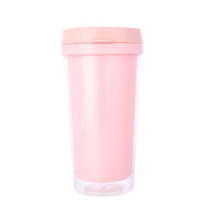 Image of Ad Double Wall Plastic Travel Paper Insert Cup Eco Friendly Promotional Thermos Tumbler Reusable Water Mug Wholesale