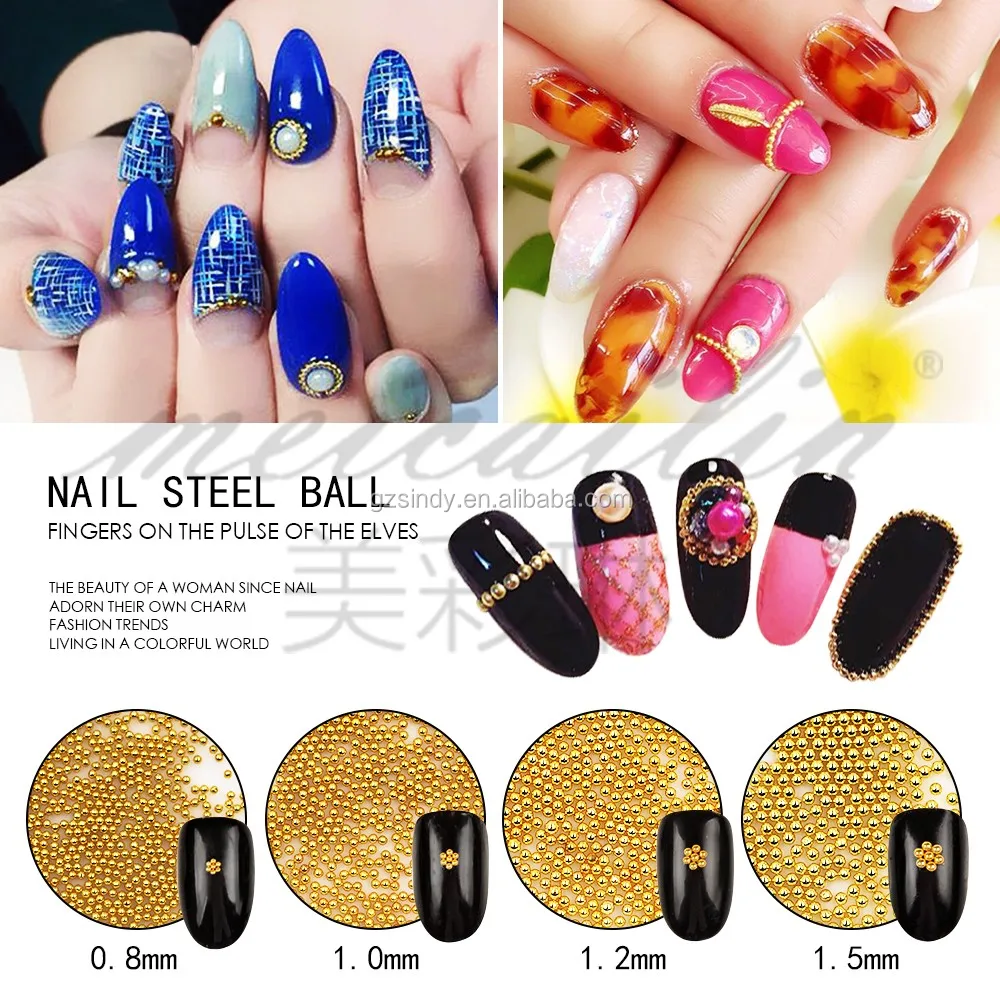 1 Set Of 3d Nail Art Decorations Rose Gold Gold Silver Metal