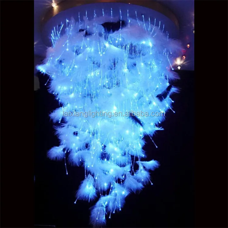 fiber feather chandelier 