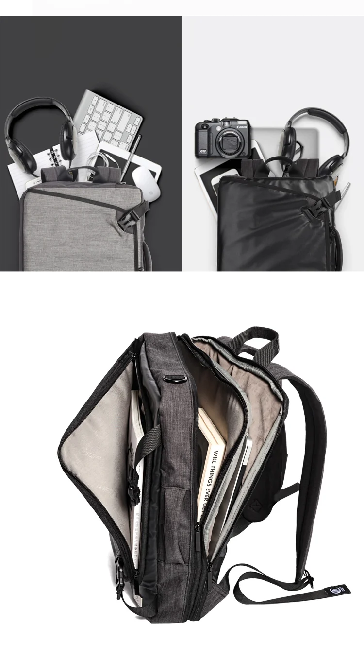 2018 Multifunction urban waterproof traveling daily laptop messenger briefcase rucksack satchel back pack backpack bag for men