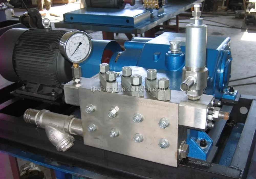 High Pressure Ram Pump Triplex Plunger Pump 300 Bar Water Injection