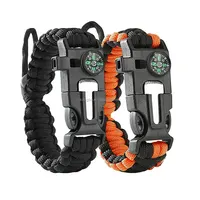 

KongBo Outdoor High Quality Flint Fire Starter Adjustable Paracord Survival Bracelet