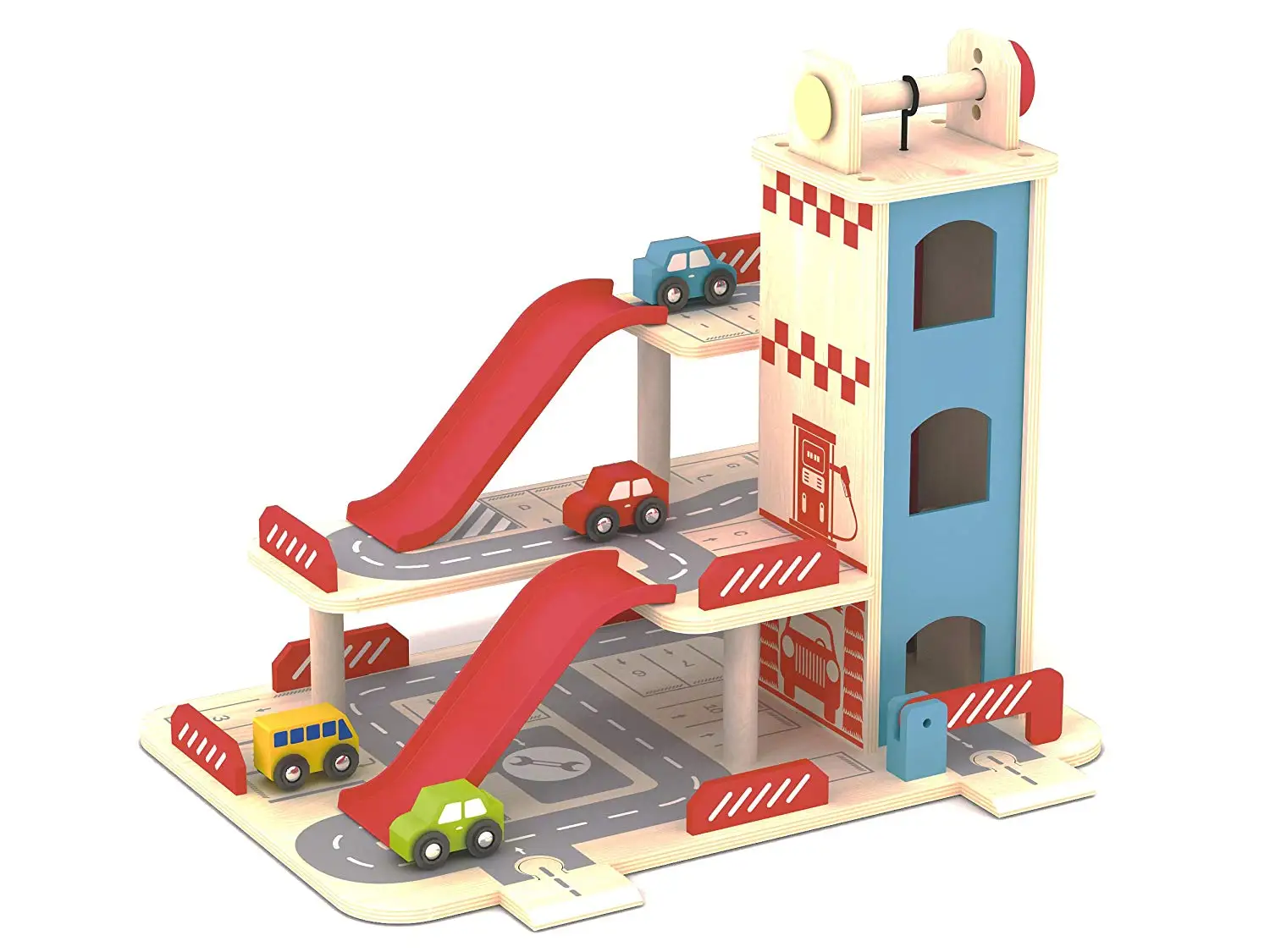 toy car garage with elevator