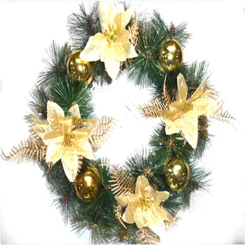 Wholesale Artificial Bulk Green Christmas Wreath Decoration Color