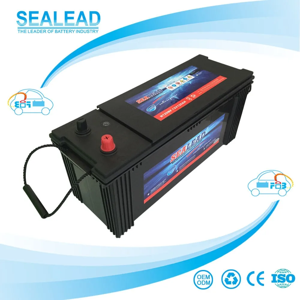 
China high quality N120 maintenance free auto truck 12volt 120amp long life service battery 