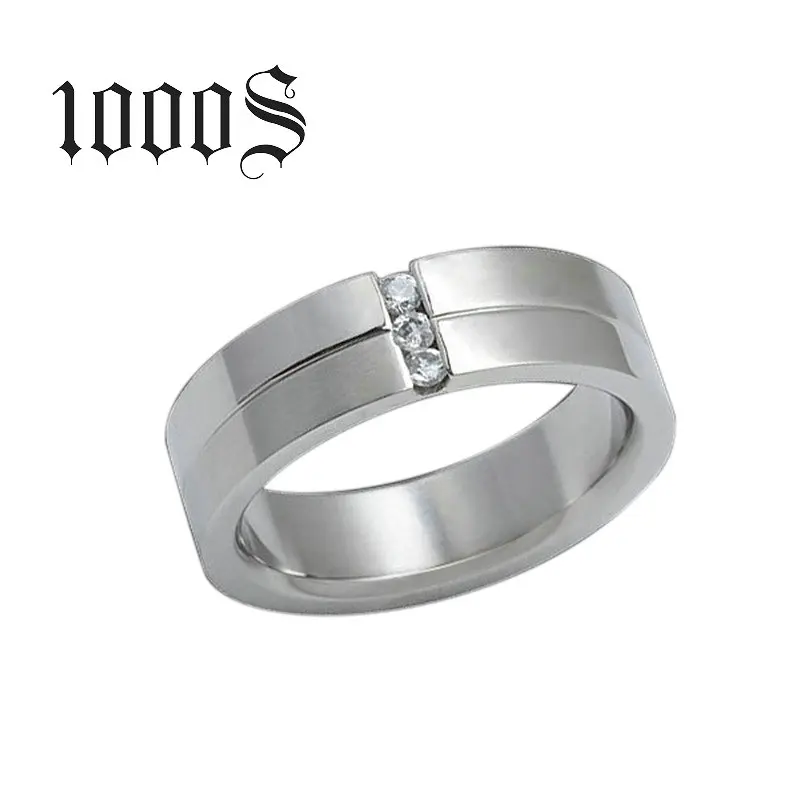 

Fashion AAA+ CZ Wedding Rings For Women Black Stainless Steel Men Ring o Classic Party Jewelry
